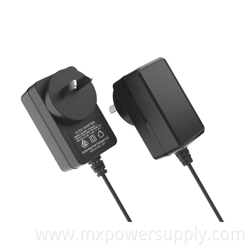 12V3A AUS plug power adapter with saa c-tick rcm 